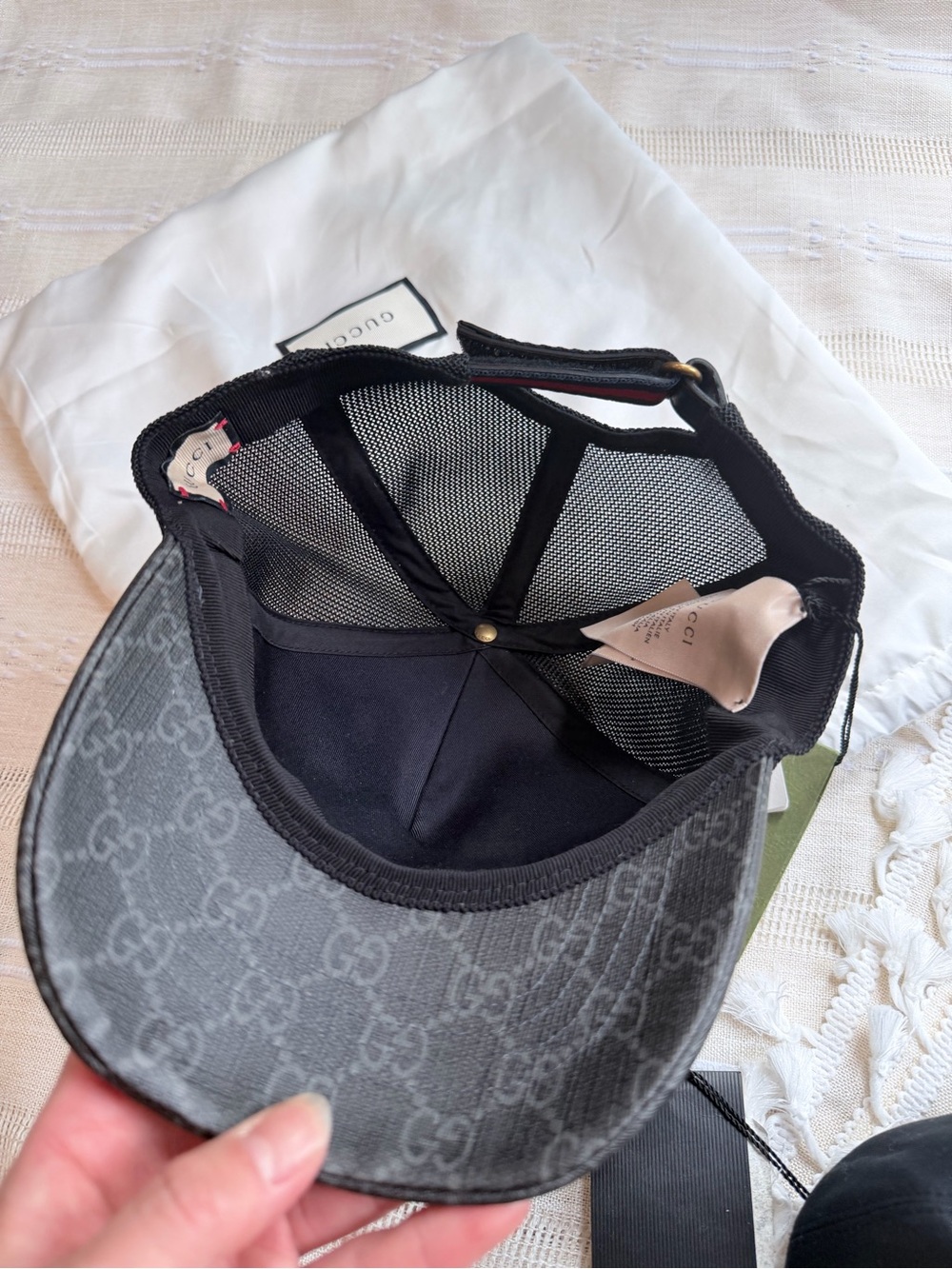 NWT Gucci Kingsnake Print GG Supreme Canvas Baseball Hat Cap Size M (58 cm) - Picture 3 of 8